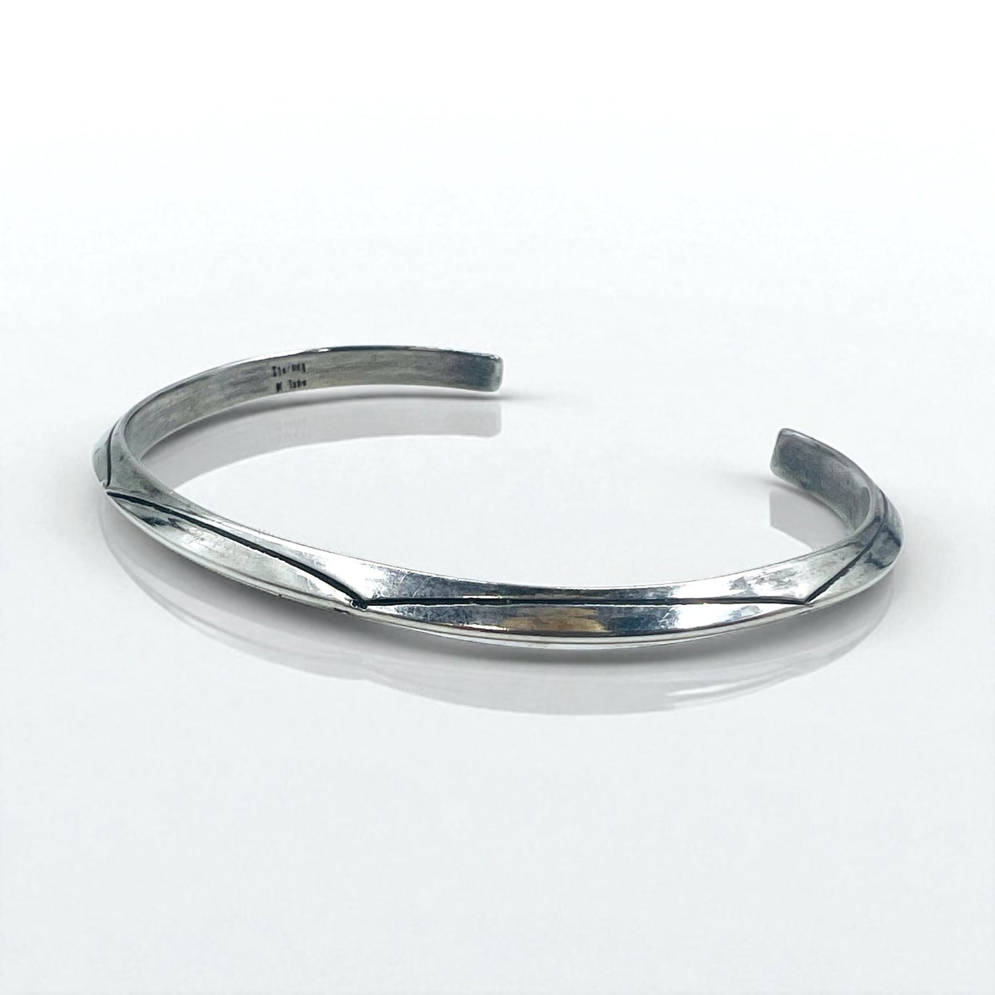 Navajo Elaine Tahe Sterling Cuff Bracelet インディアンジュエリー バングル シルバー