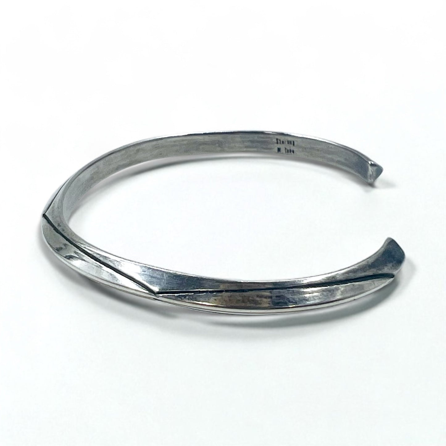 Navajo Elaine Tahe Sterling Cuff Bracelet インディアンジュエリー バングル シルバー