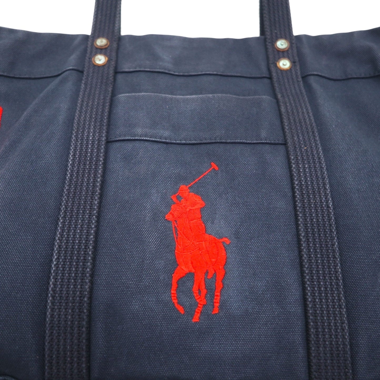 POLO RALPH LAUREN ビッグポニー 刺繍 キャンバス トートバッグ ネイビー