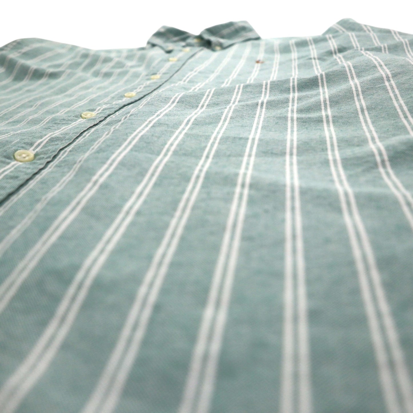 Ralph Lauren 90年代 オックスフォード ボタンダウンシャツ XL グリーン ストライプ スモールポニー刺繍