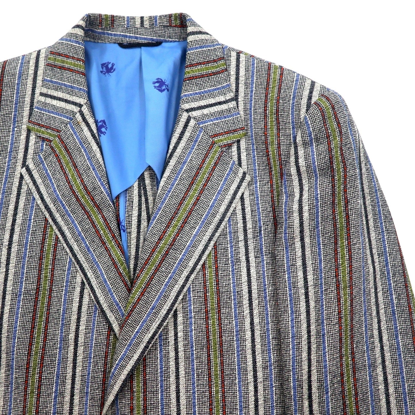 Vintage 80s Blazer Mr. Rough Rider × BROADHEAD & GRAVES 80年代 ジャガード 2B テーラードジャケット M マルチストライプ