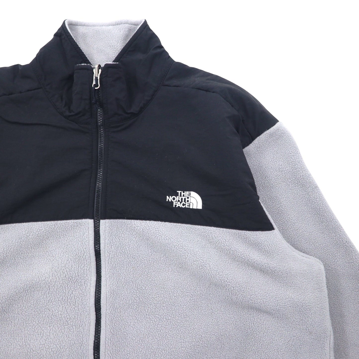 THE NORTH FACE デナリジャケット フリージャケット XL グレー ポリエステル ロゴ刺繍