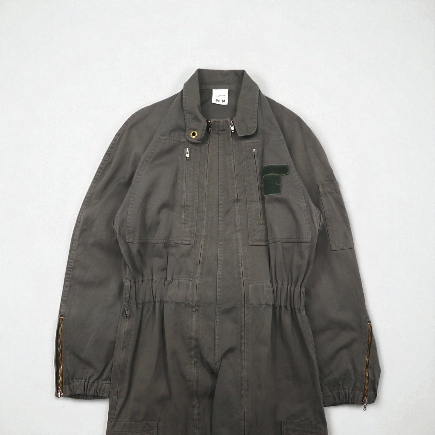 Vintage 80s France Made Jumpsuit J.VEYRIER 80年代 オールインワン つなぎ M カーキ ミリタリー