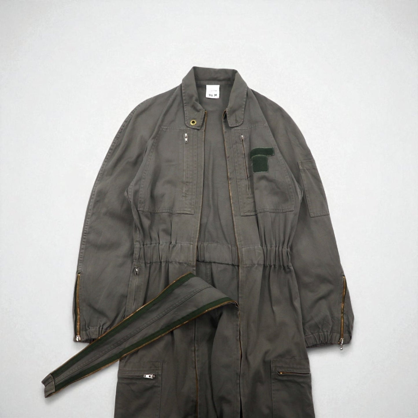 Vintage 80s France Made Jumpsuit J.VEYRIER 80年代 オールインワン つなぎ M カーキ ミリタリー