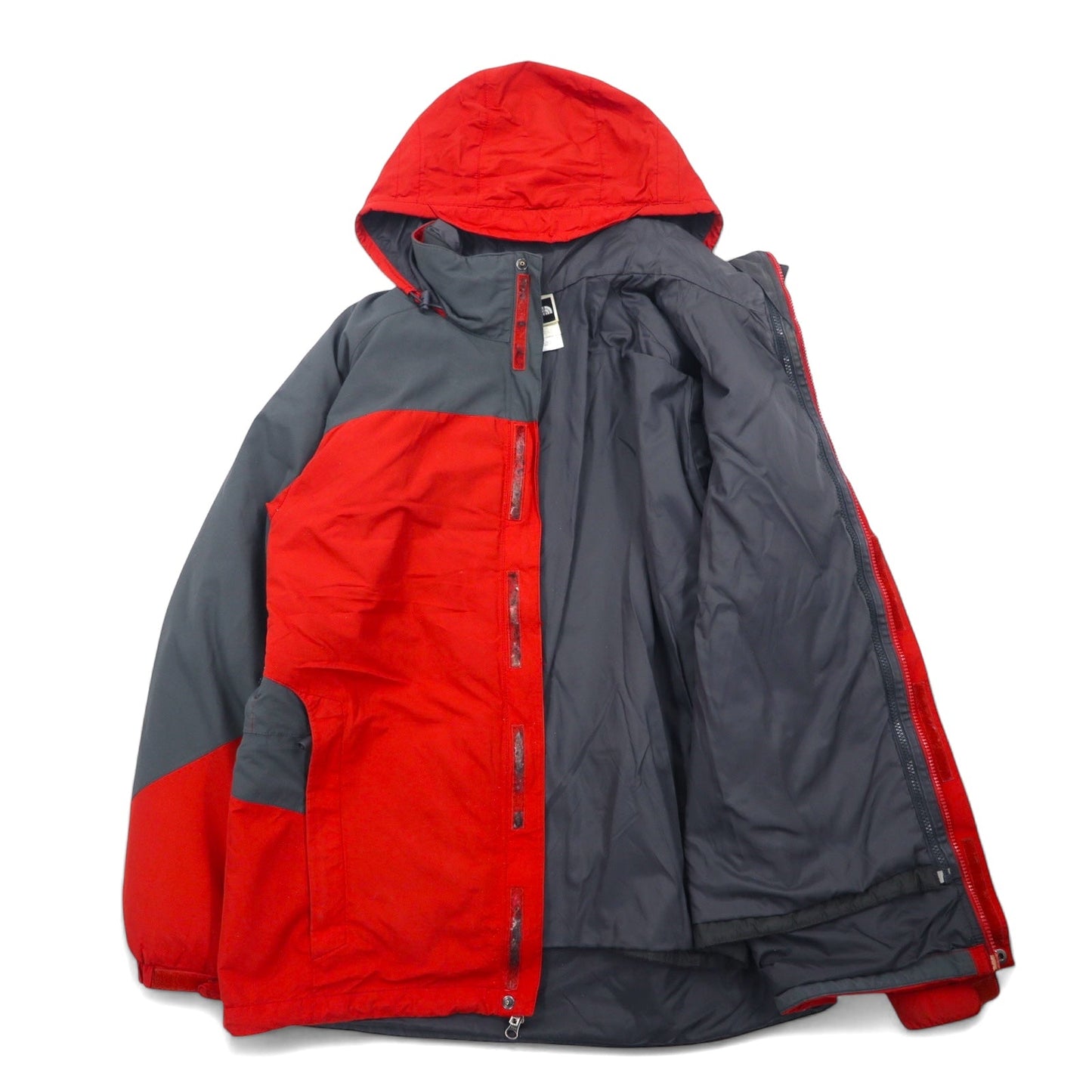 THE NORTH FACE 3WAY マウンテンパーカー M レッド ポリエステル Hyvent ハイベント 防水 ライナー着脱式 ダブルジップ