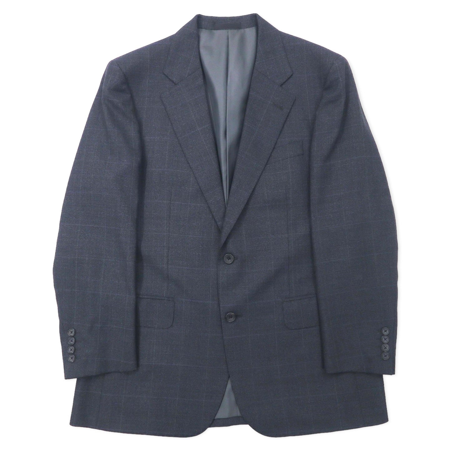 BURBERRY 2B スーツ セットアップ 98-88-175 AB6 グレー チェック ウール 羊毛 日本製