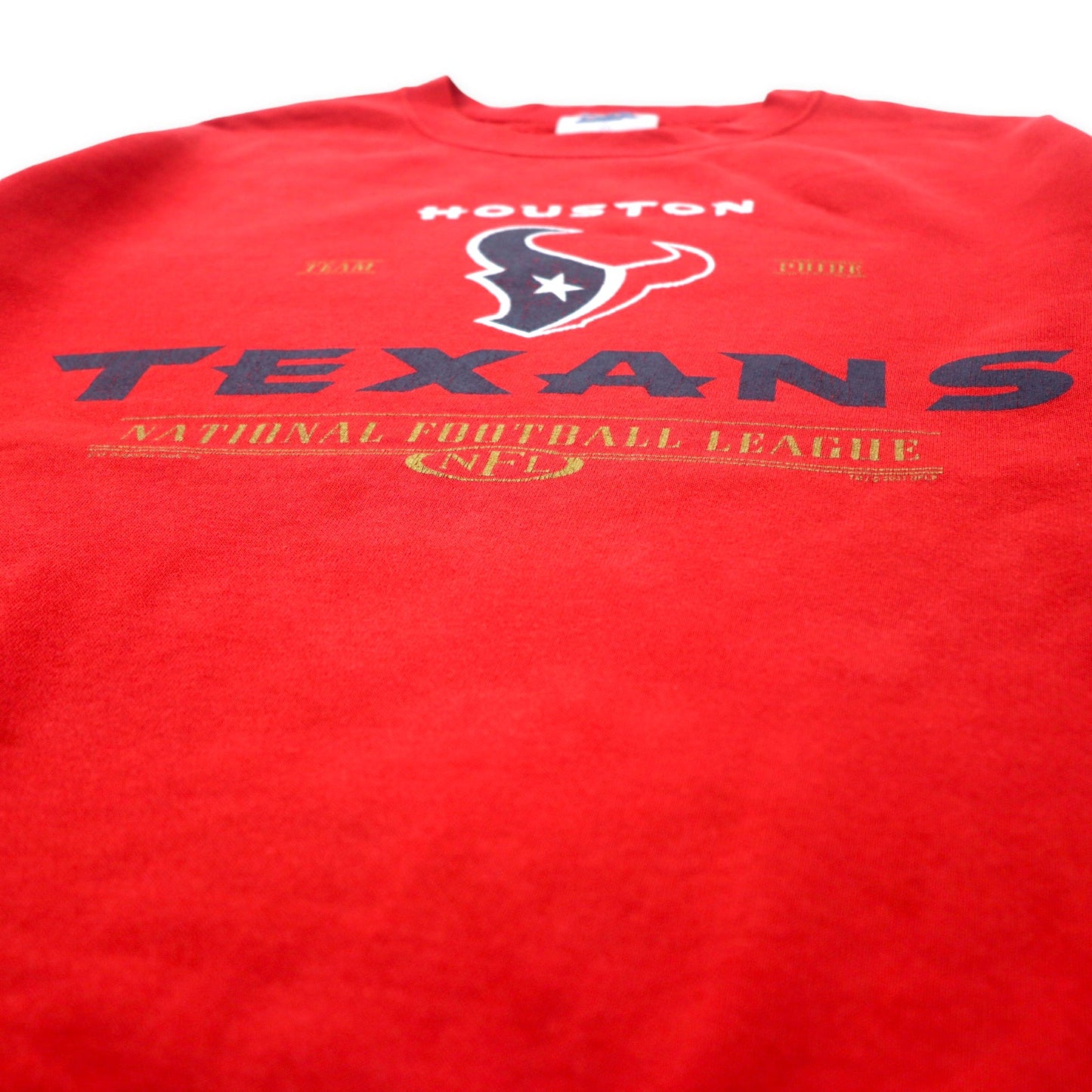 CSA USA製 90年代 NFL フットボール プリント スウェット L レッド コットン HOUSTON TEXANS
