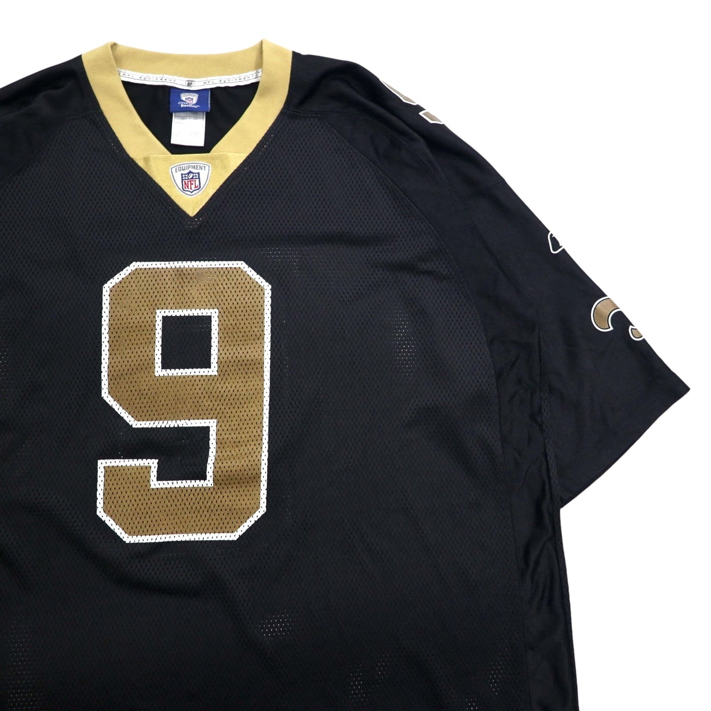 Reebok メッシュ ゲームシャツ NFL EQUIPMET 2XL ブラック ナイロン ナンバリング