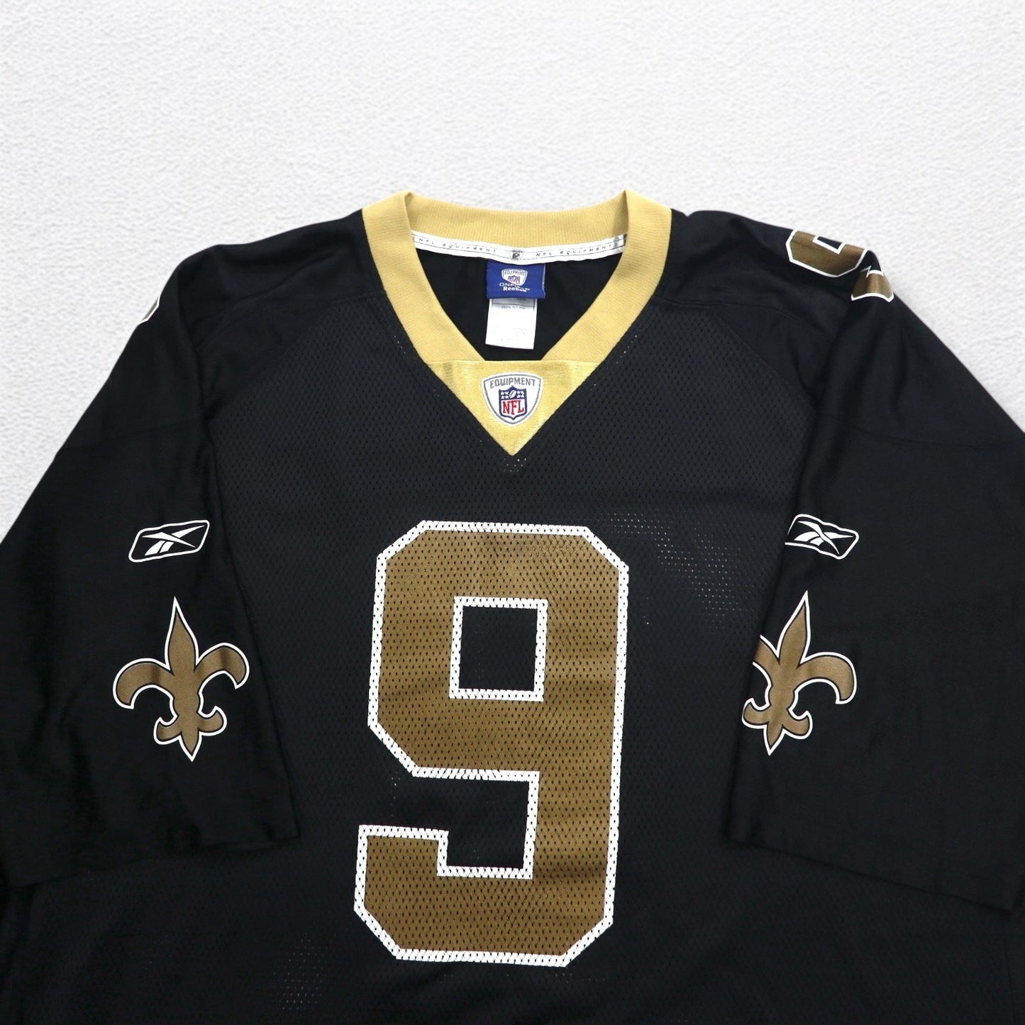 Reebok メッシュ ゲームシャツ NFL EQUIPMET 2XL ブラック ナイロン ナンバリング