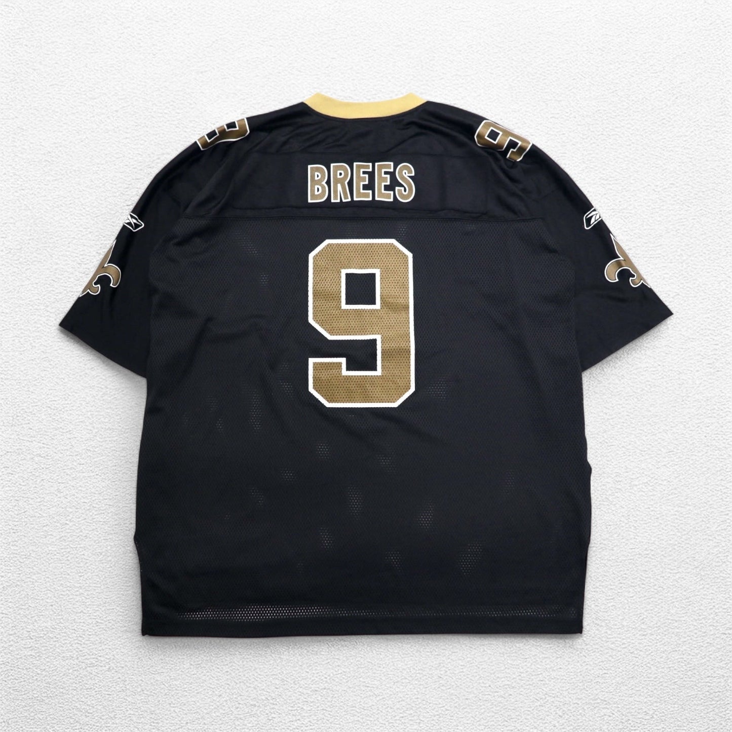 Reebok メッシュ ゲームシャツ NFL EQUIPMET 2XL ブラック ナイロン ナンバリング