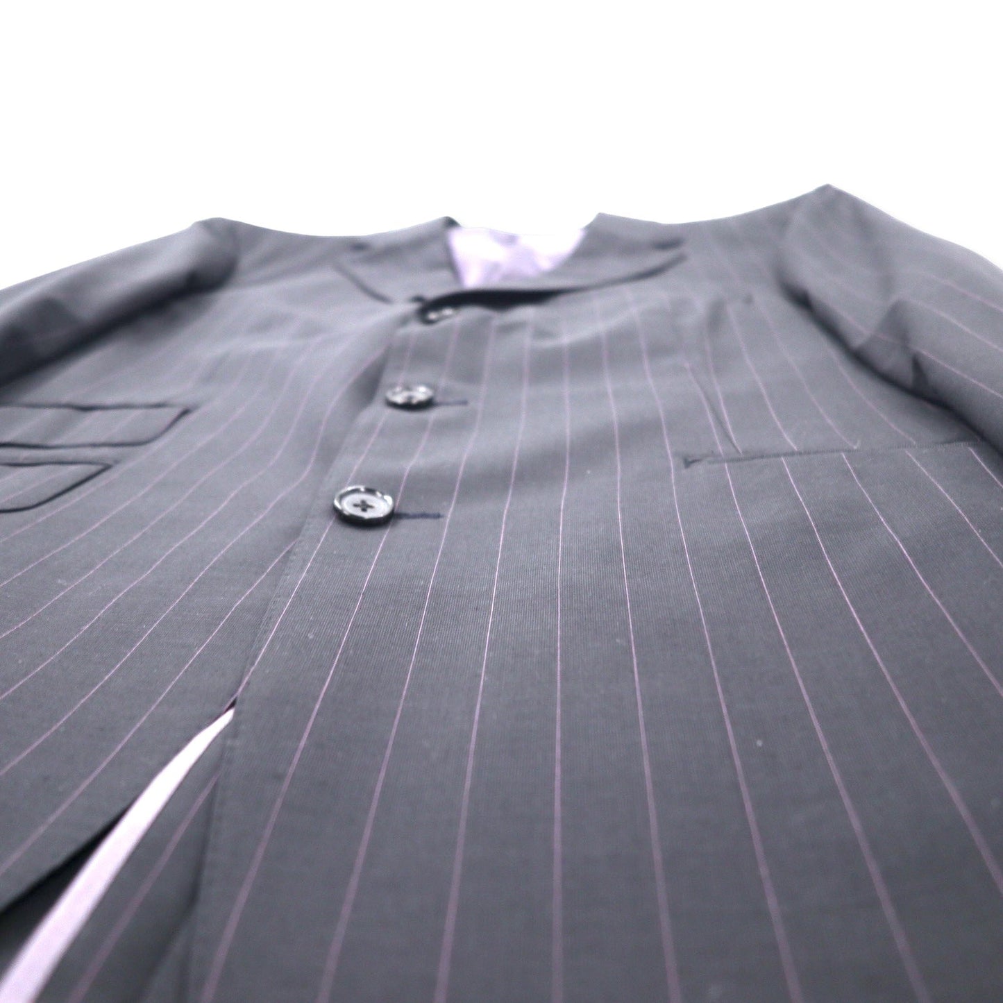 BURBERRY 3B スーツ セットアップ CLUB COLLECTION 96-86-175 L40 グレー ストライプ ウール 羊毛 SUPER 120's 日本製