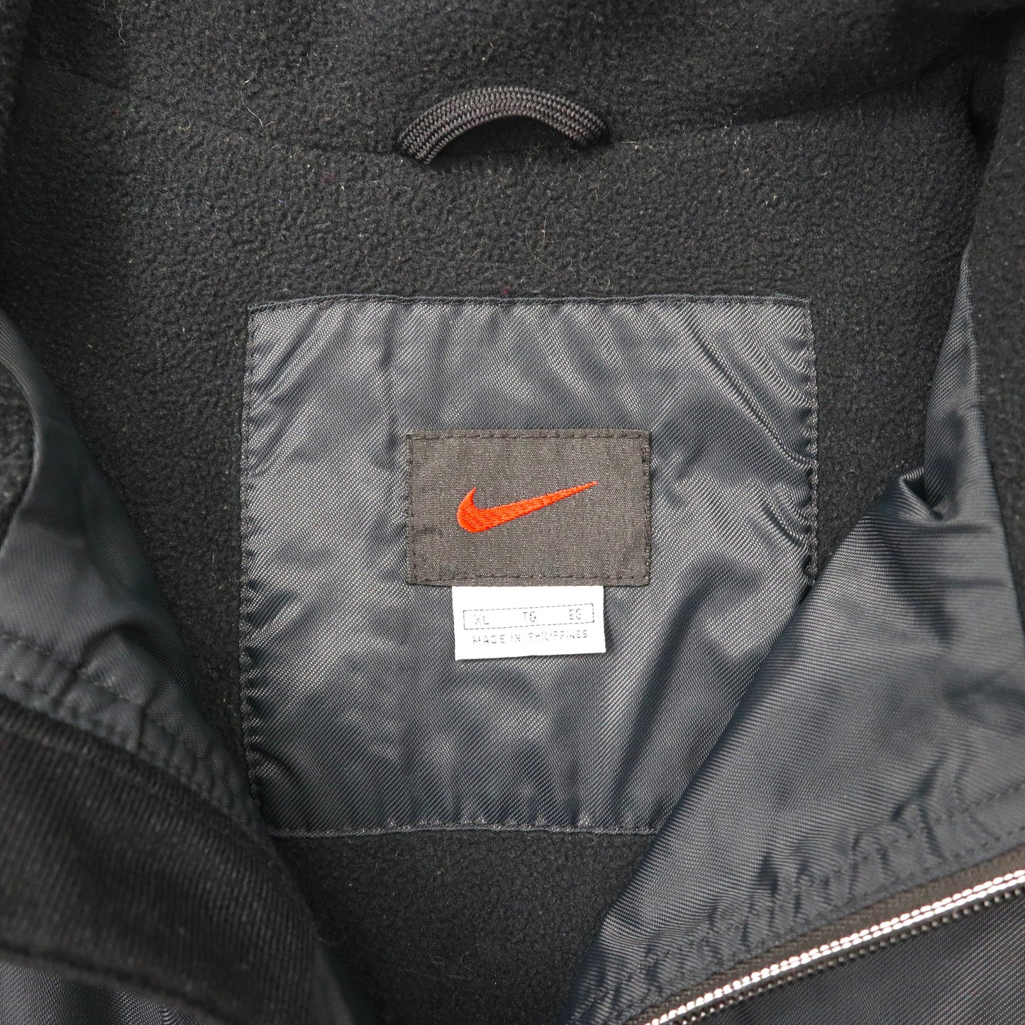 NIKE ビッグサイズ ナイロンジャケット XL ブラック フリースライナー サイドライン 黒タグ 90年代