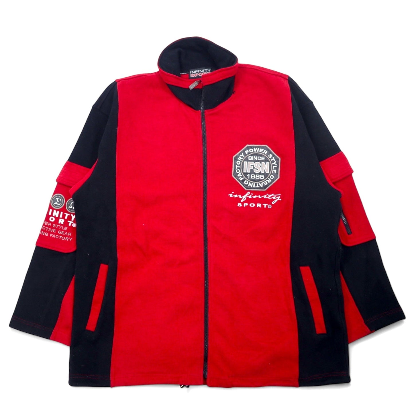 90年代 INFINITY SPORT スウェット セットアップ ジャージ FREE レッド コットン ドローコード
