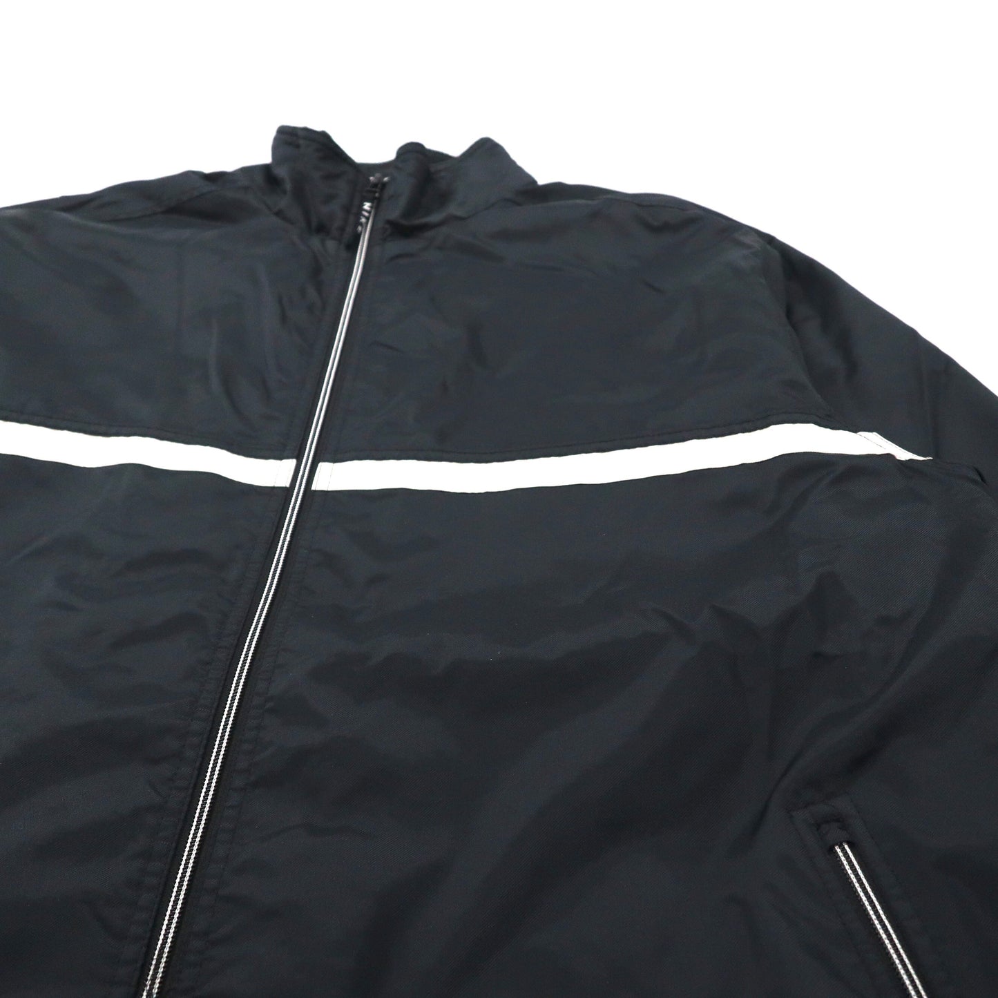 NIKE ビッグサイズ ナイロンジャケット XL ブラック フリースライナー サイドライン 黒タグ 90年代