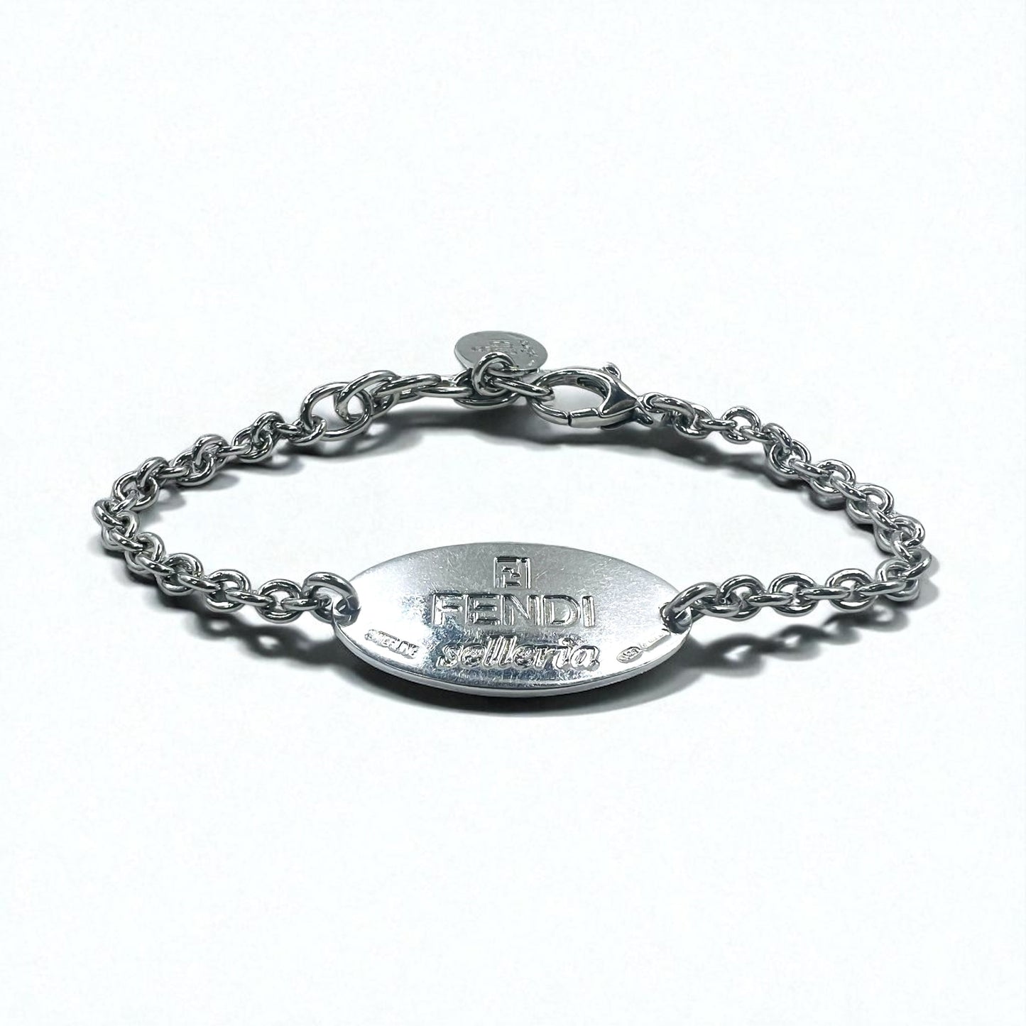 FENDI セレリア selleria ロゴプレート チェーン ブレスレット シルバー STERLING 925