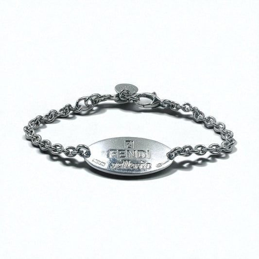 FENDI セレリア selleria ロゴプレート チェーン ブレスレット シルバー STERLING 925