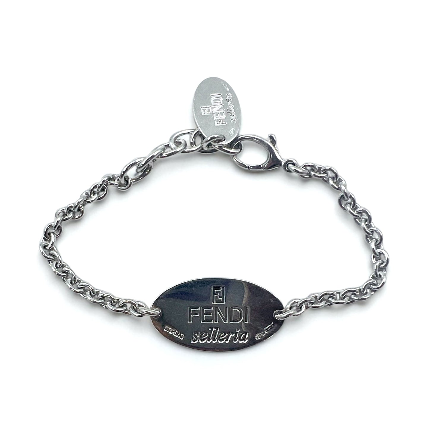 FENDI セレリア selleria ロゴプレート チェーン ブレスレット シルバー STERLING 925
