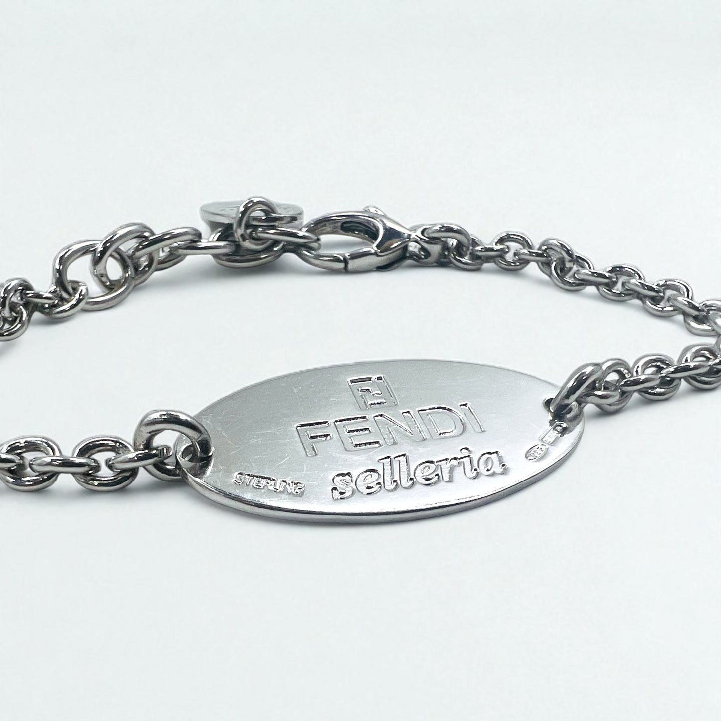 FENDI セレリア selleria ロゴプレート チェーン ブレスレット シルバー STERLING 925