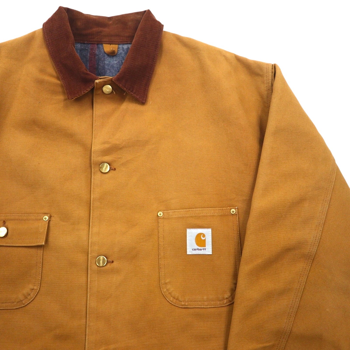 carhartt ミシガン ダック チョアコート カバーオール 2XL キャメル ブランケットライナー 襟コーデュロイ ビッグサイズ