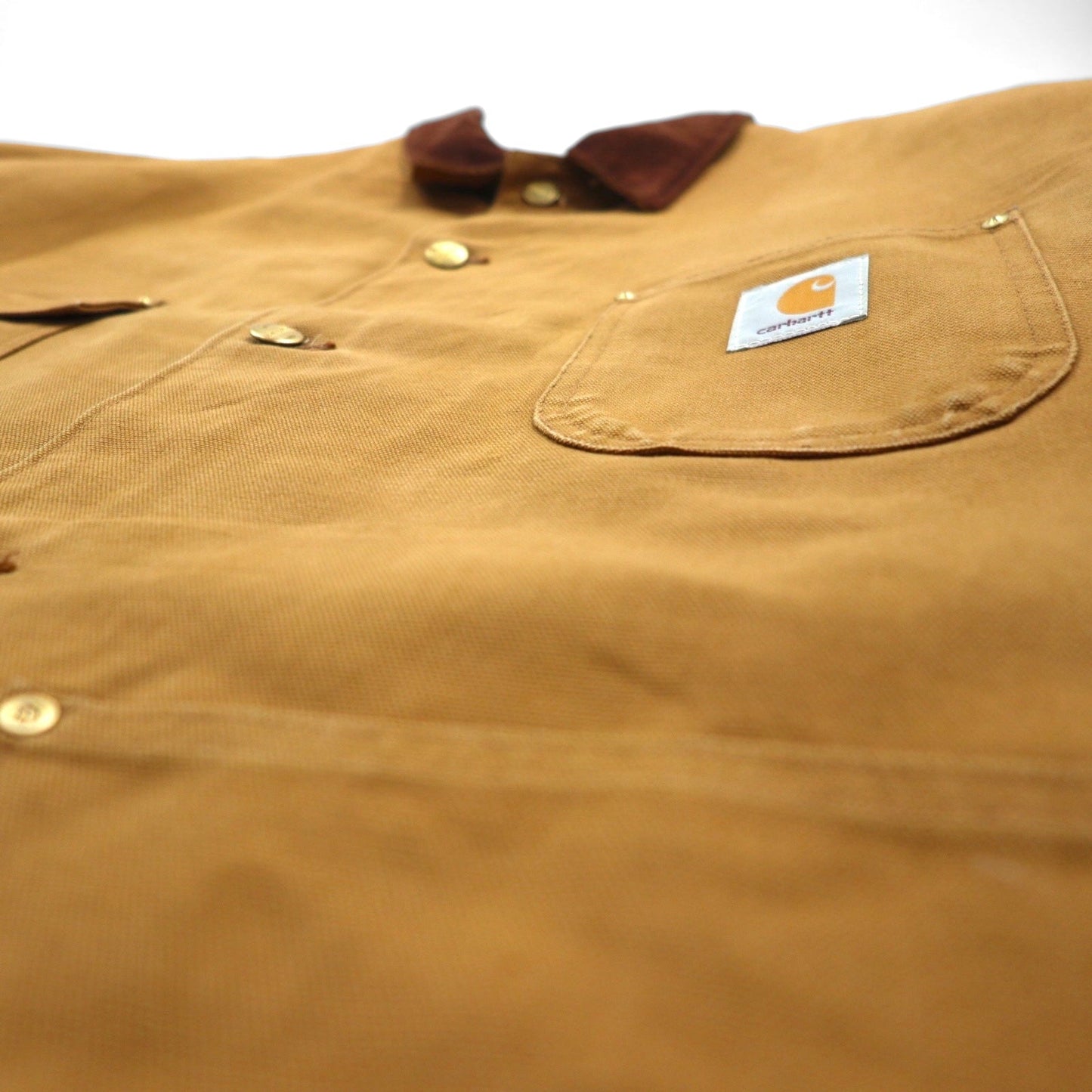 carhartt ミシガン ダック チョアコート カバーオール 2XL キャメル ブランケットライナー 襟コーデュロイ ビッグサイズ