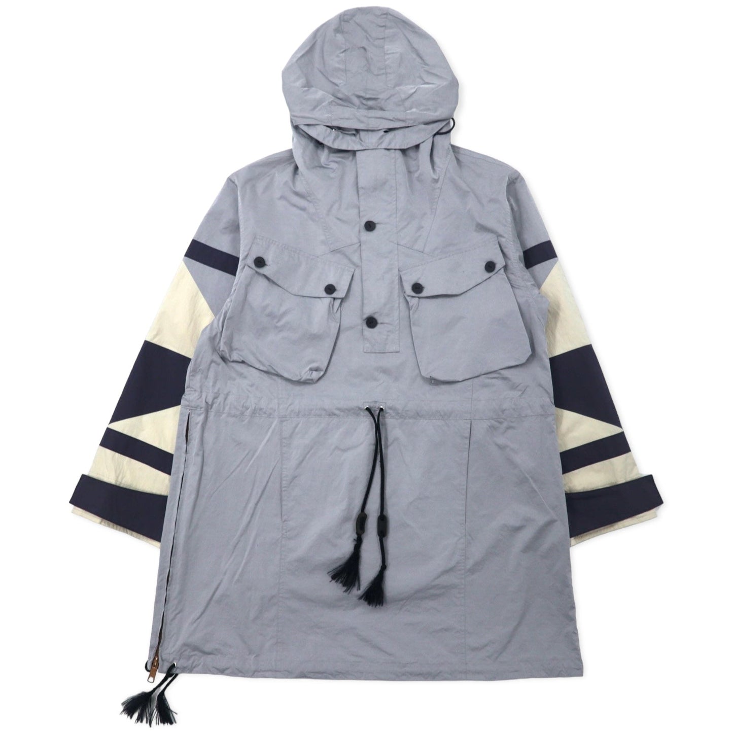 LEH アノラックパーカー M グレー ナイロン ドローコード サイドスリット 日本製