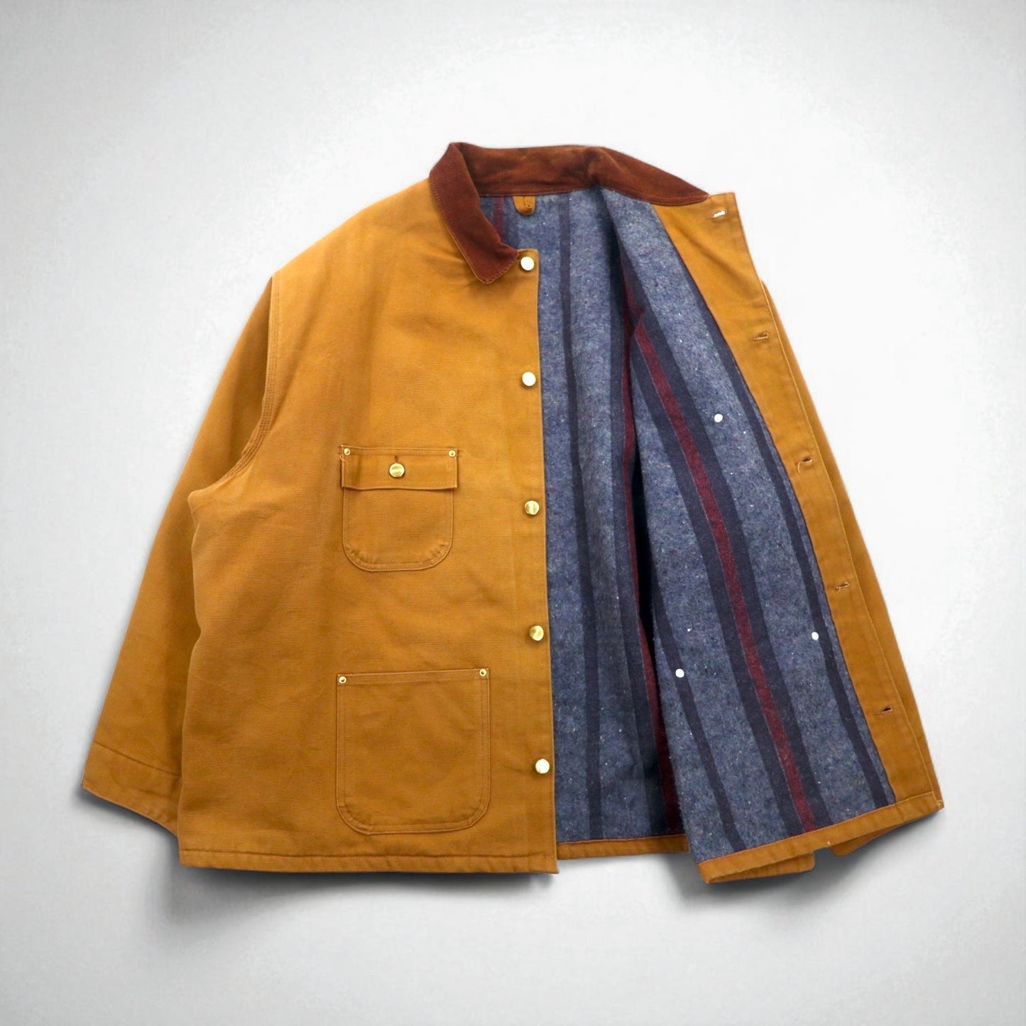 carhartt ミシガン ダック チョアコート カバーオール 2XL キャメル ブランケットライナー 襟コーデュロイ ビッグサイズ