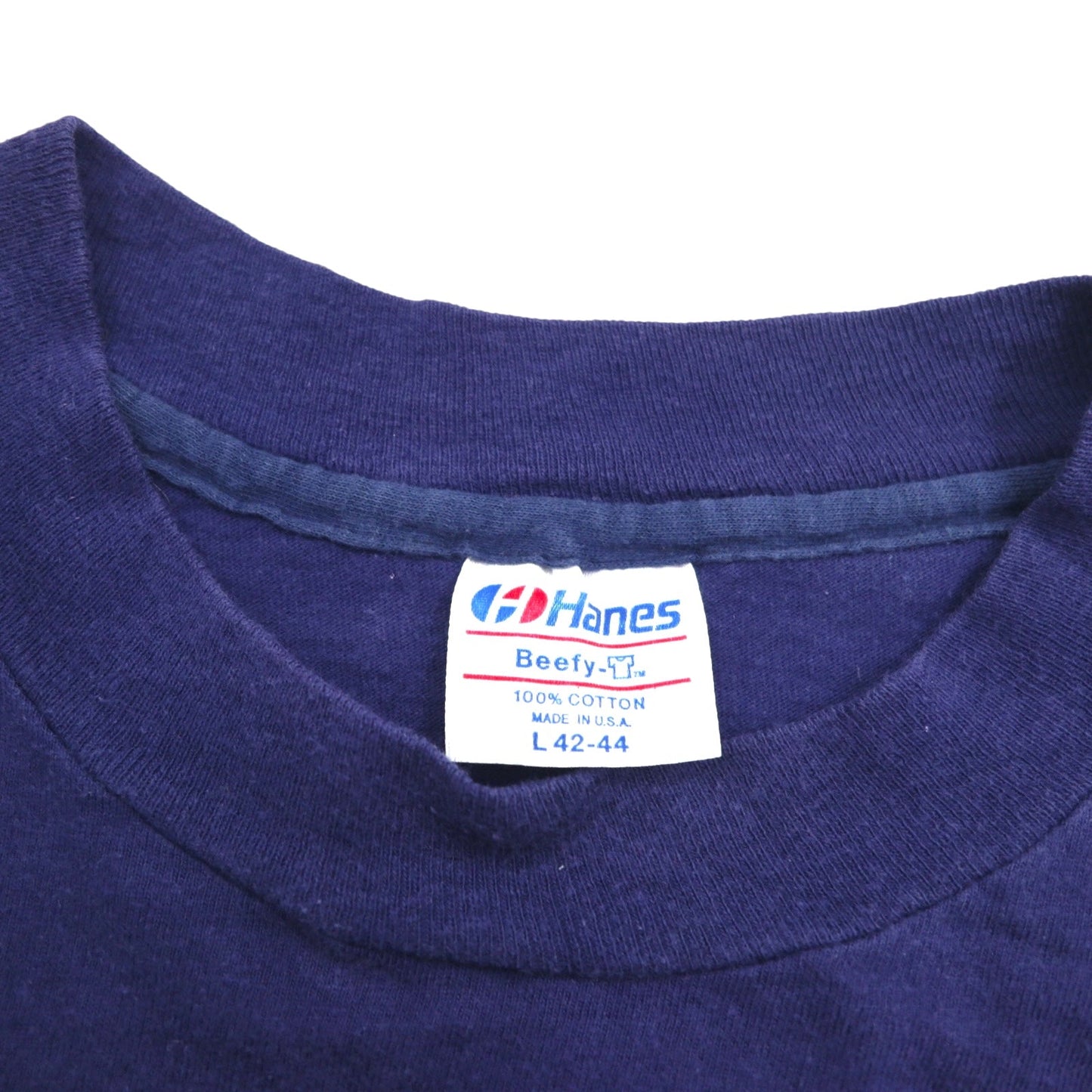 Hanes 80年代 USA製 シングルステッチ Beefy Tシャツ L ネイビー コットン GO OUT OF YOUR MIND