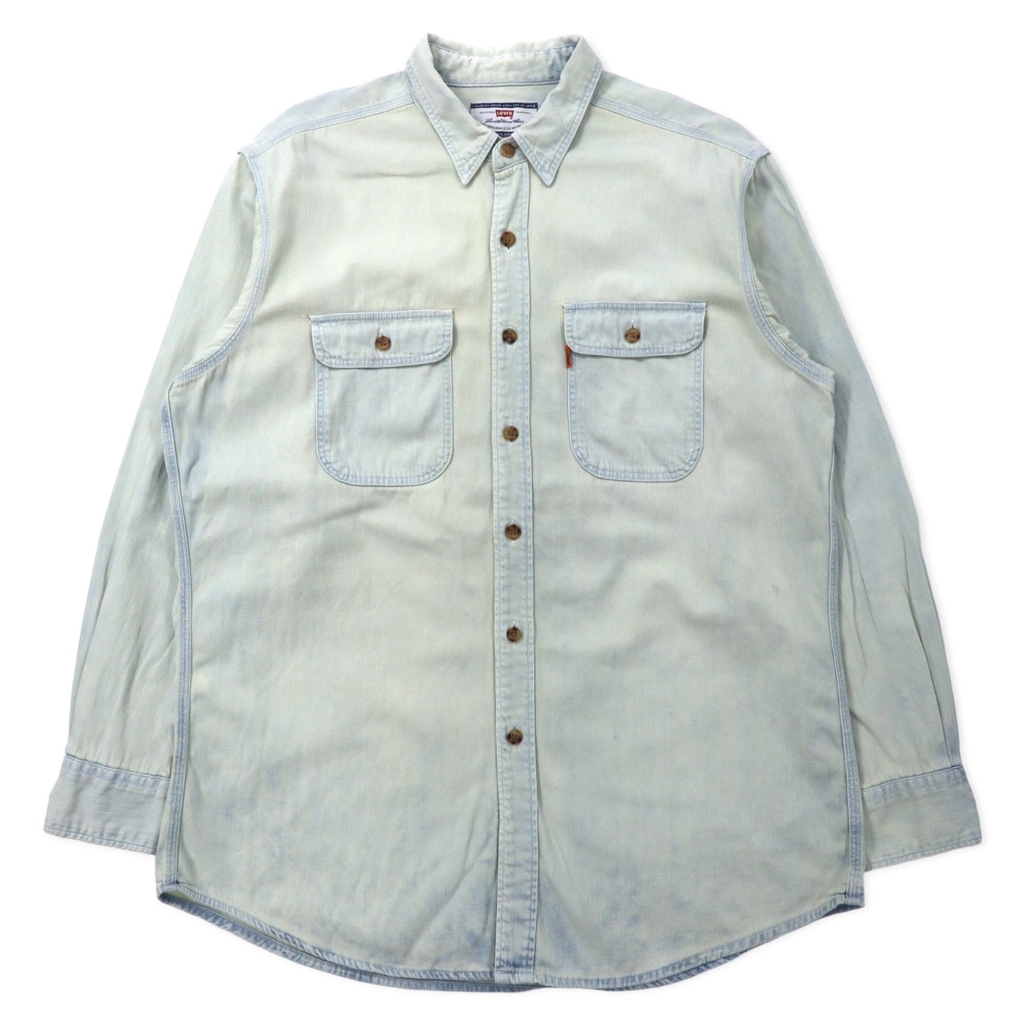 Levi's 90年代 アイスウォッシュ デニムシャツ L ブルー コットン オレンジタブ