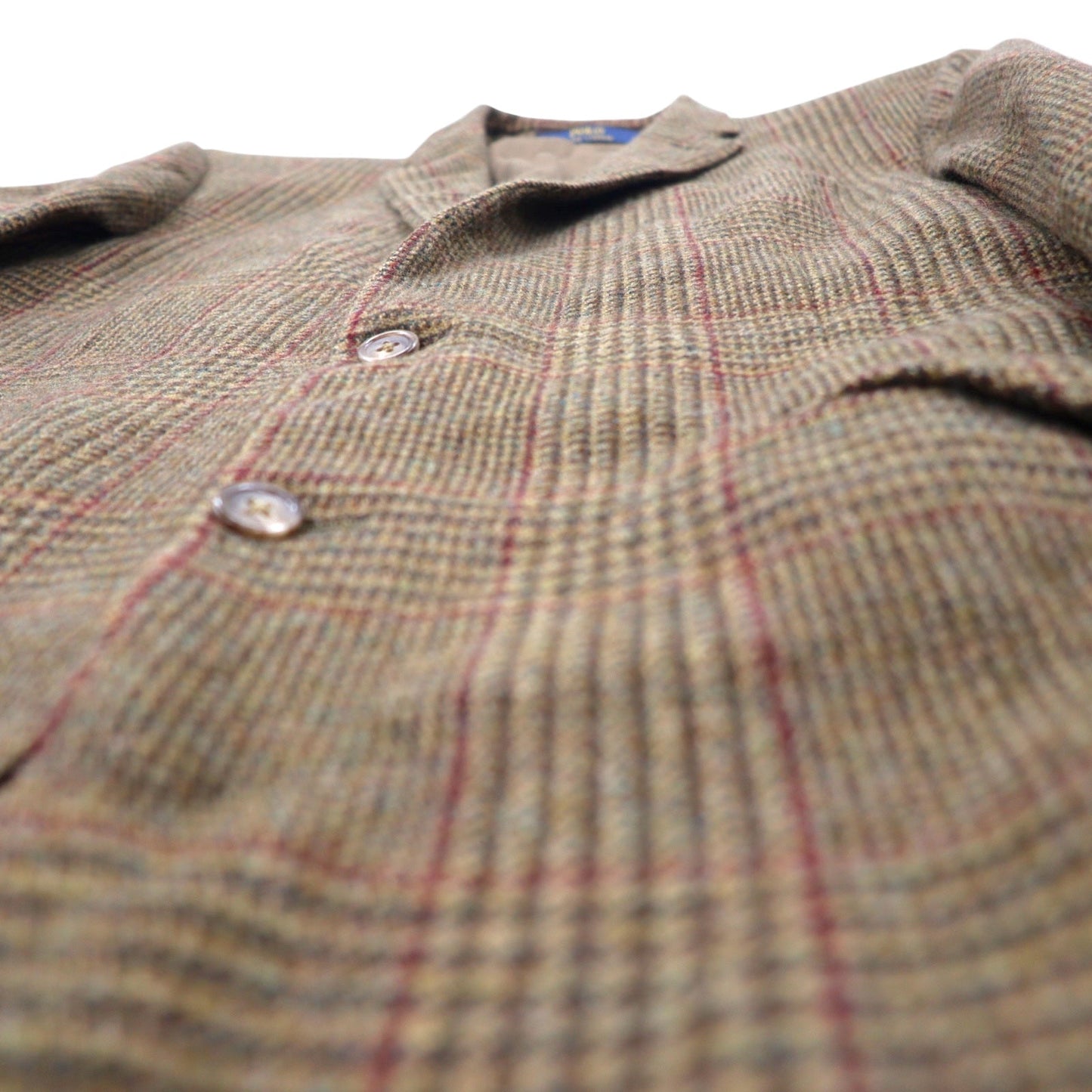 POLO RALPH LAUREN 2B テーラードジャケット L ブラウン ウール チェック スロバキア製 CUSTOM FIT