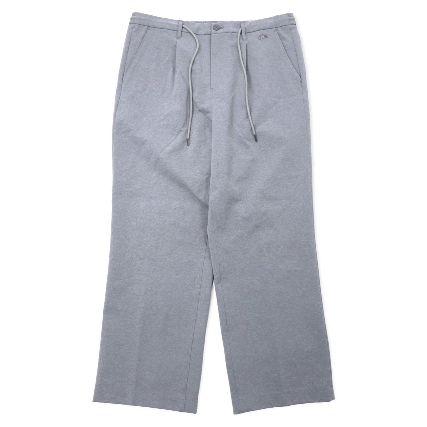 LACOSTE ストレッチ ストレート トラウザーズ イージーパンツ 46 グレー ポリエステル RELAXED FIT HH073EL