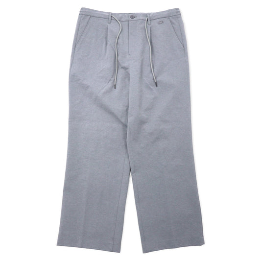 LACOSTE ストレッチ ストレート トラウザーズ イージーパンツ 46 グレー ポリエステル RELAXED FIT HH073EL