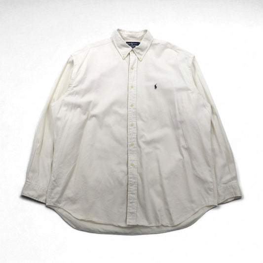 Ralph Lauren 90年代 BLAIRE オックスフォード ボタンダウンシャツ 2XL ホワイト スモールポニー刺繍 ビッグサイズ