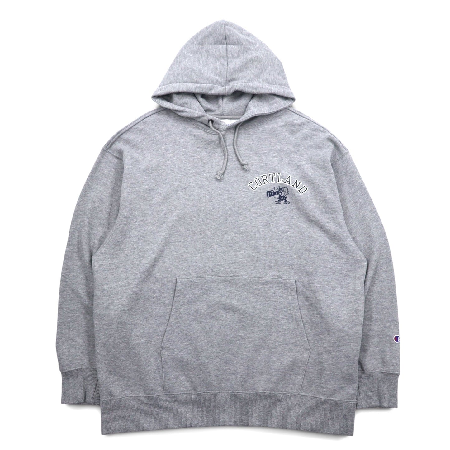 Champion プルオーバー パーカー XL グレー コットン バックプリント CORTLAND C8-U112