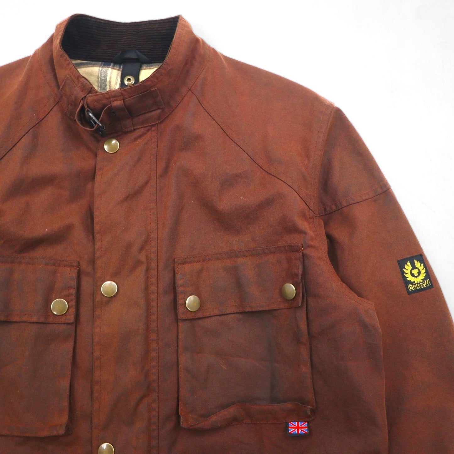 Belstaff ロードマスター オイルド モーターサイクルジャケット XL ブラウン 裏地チェック ベルト付き