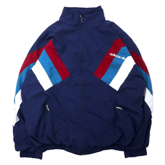 adidas EQUIPMENT 90年代 トラックジャケット ウィンドブレーカー XL ネイビー コットン トレフォイルロゴ刺繍 ビッグサイズ