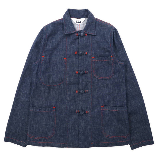 GARB USA製 デニム チャイナジャケット カバーオール S ブルー