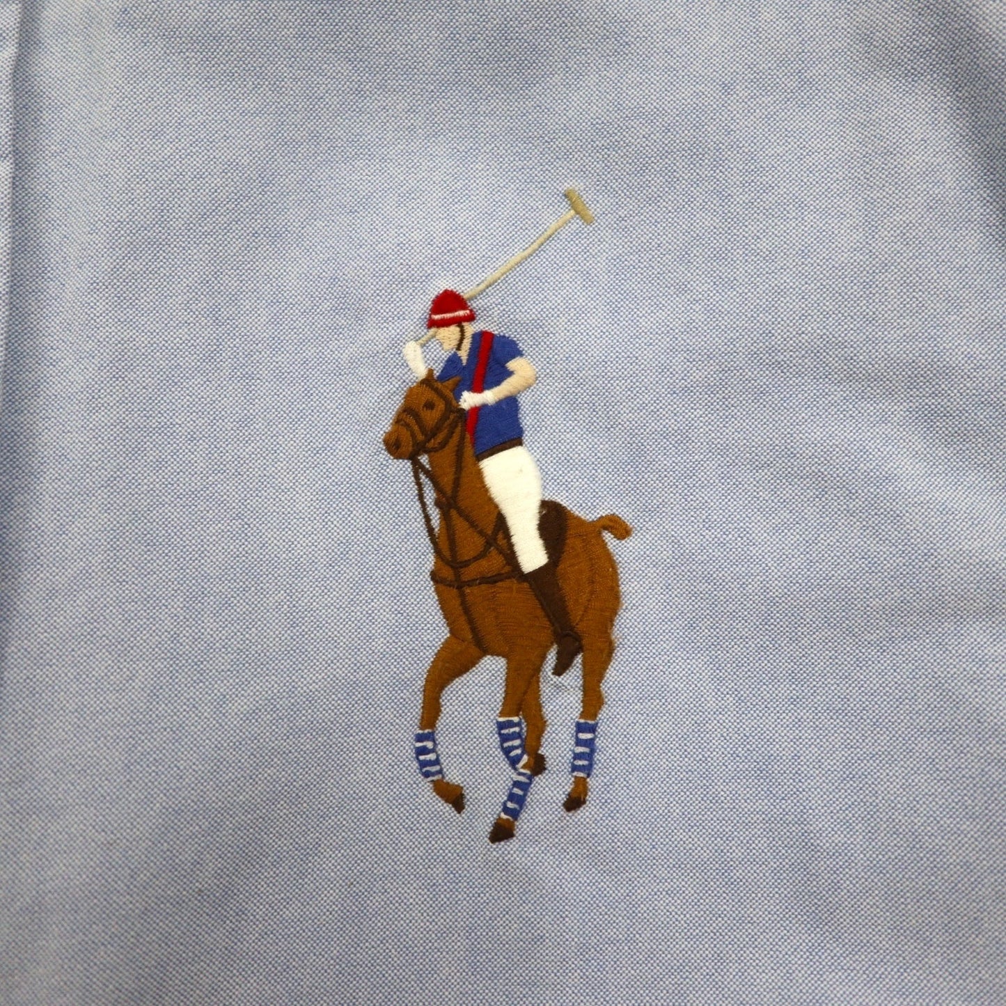 Ralph Lauren 90年代 ビッグポニー刺繍 CLASSIC FIT オックスフォード ボタンダウンシャツ XL ブルー コットン