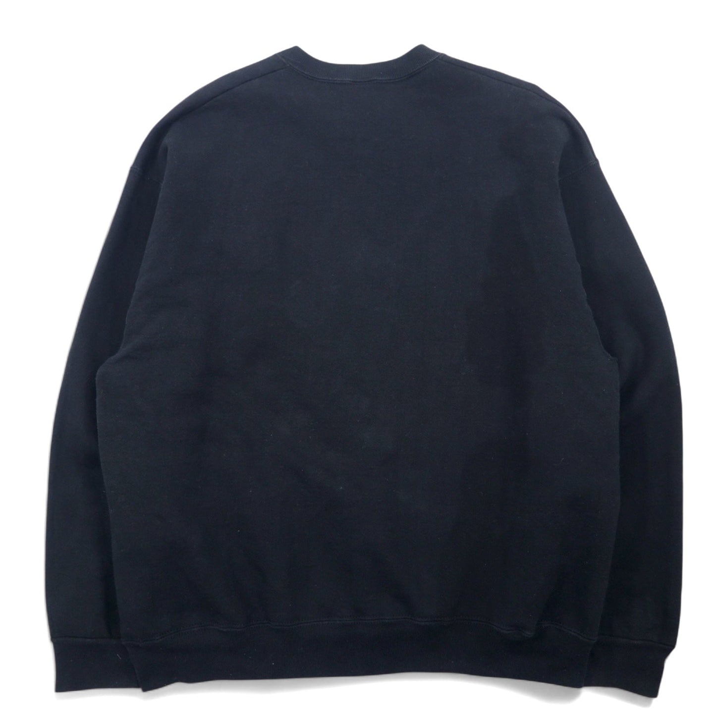 FRUIT OF THE LOOM 90年代 USA製 プリント スウェット XL ブラック コットン SUPER COTTON