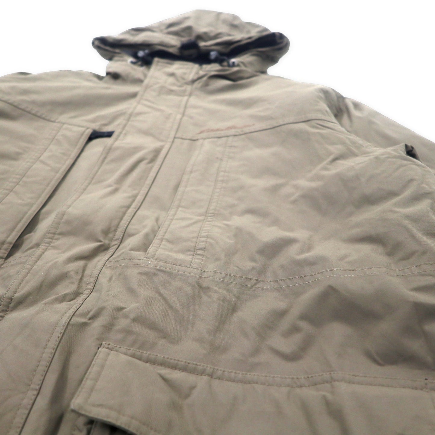 Eddie Bauer ウェザーエッジ プレミアム グース ダウンジャケット 650フィルパワー M カーキ ナイロン WEATHER EDGE