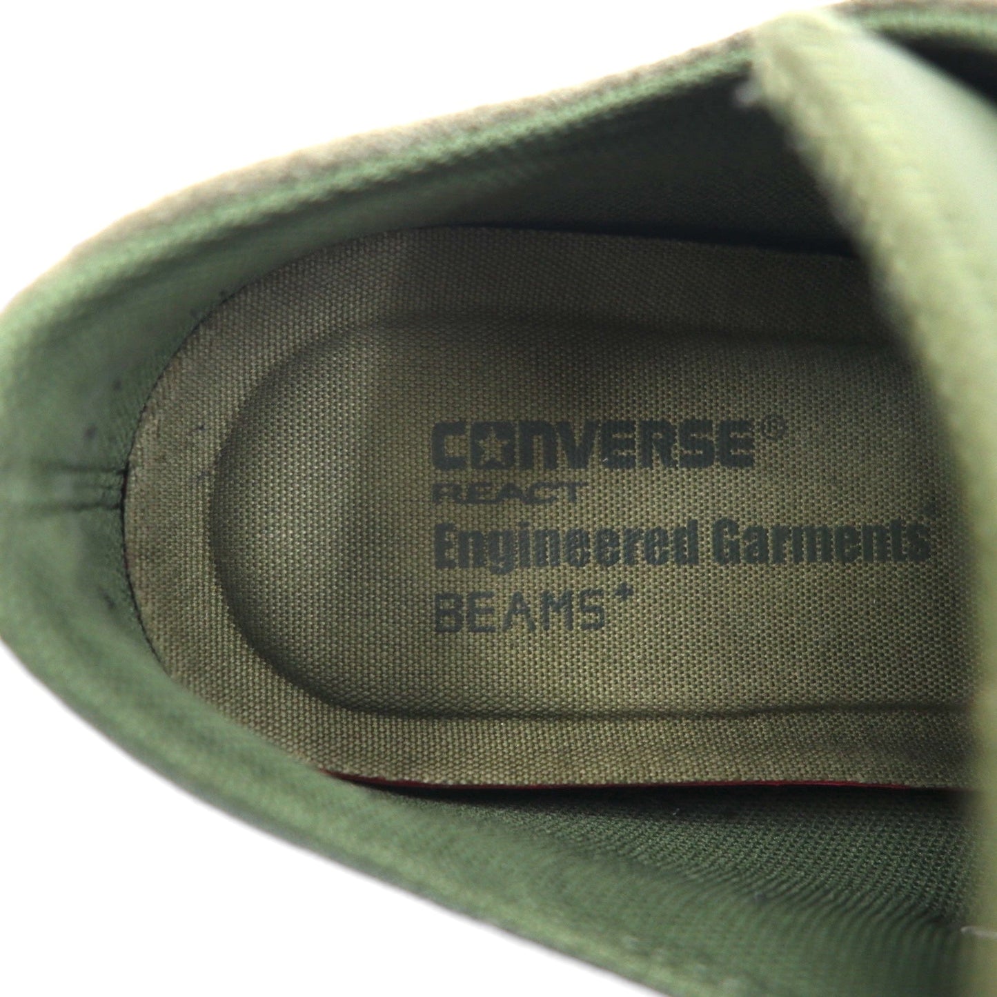 CONVERSE × ENGINEERED GARMENTS × BEAMS+ オールスター ALL STAR 100 OX スニーカー 27cm カーキ スエード レザー キャンバス 1CL016 未使用品