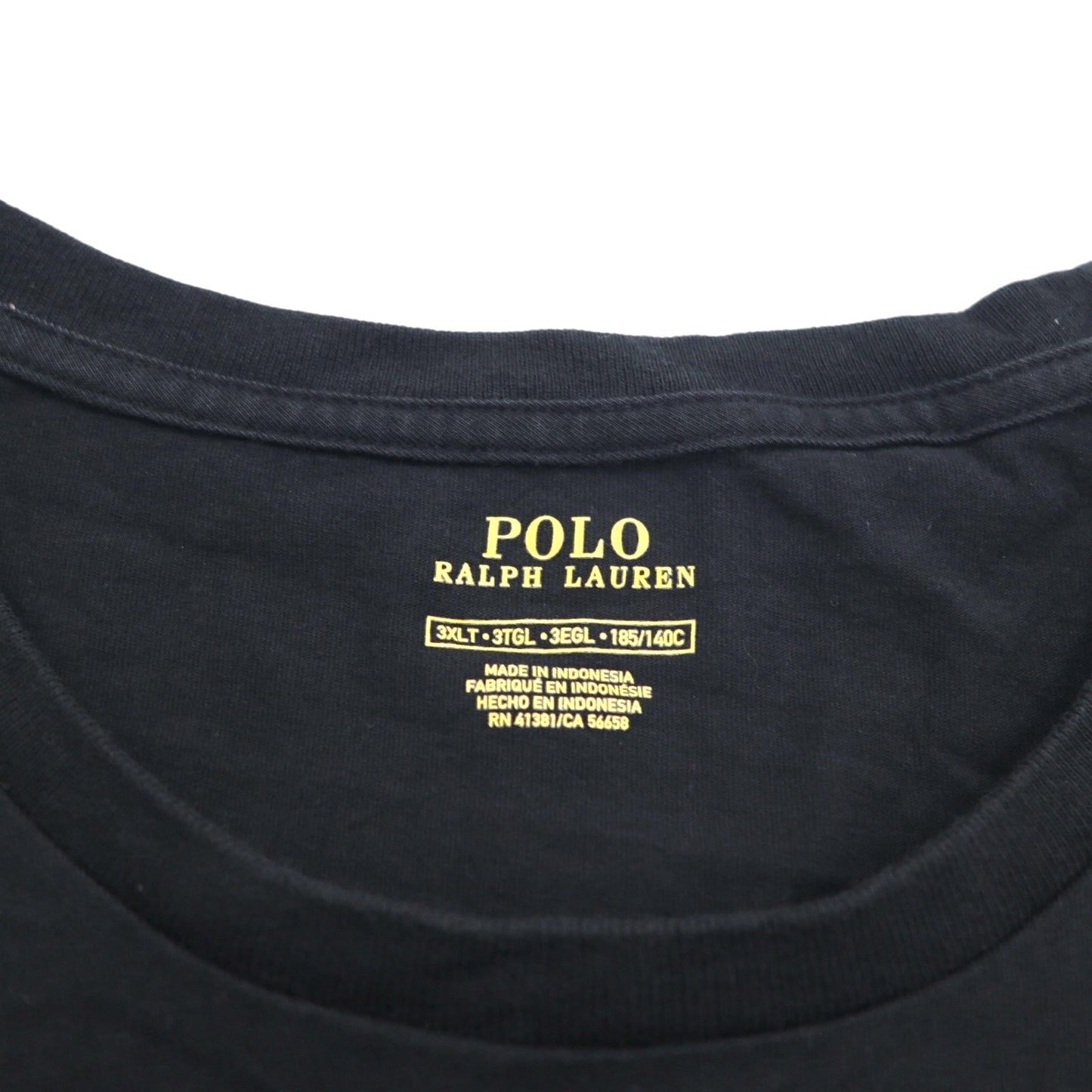 POLO RALPH LAUREN スモールポニー刺繍 Tシャツ 3XL ビッグサイズ ブラック コットン
