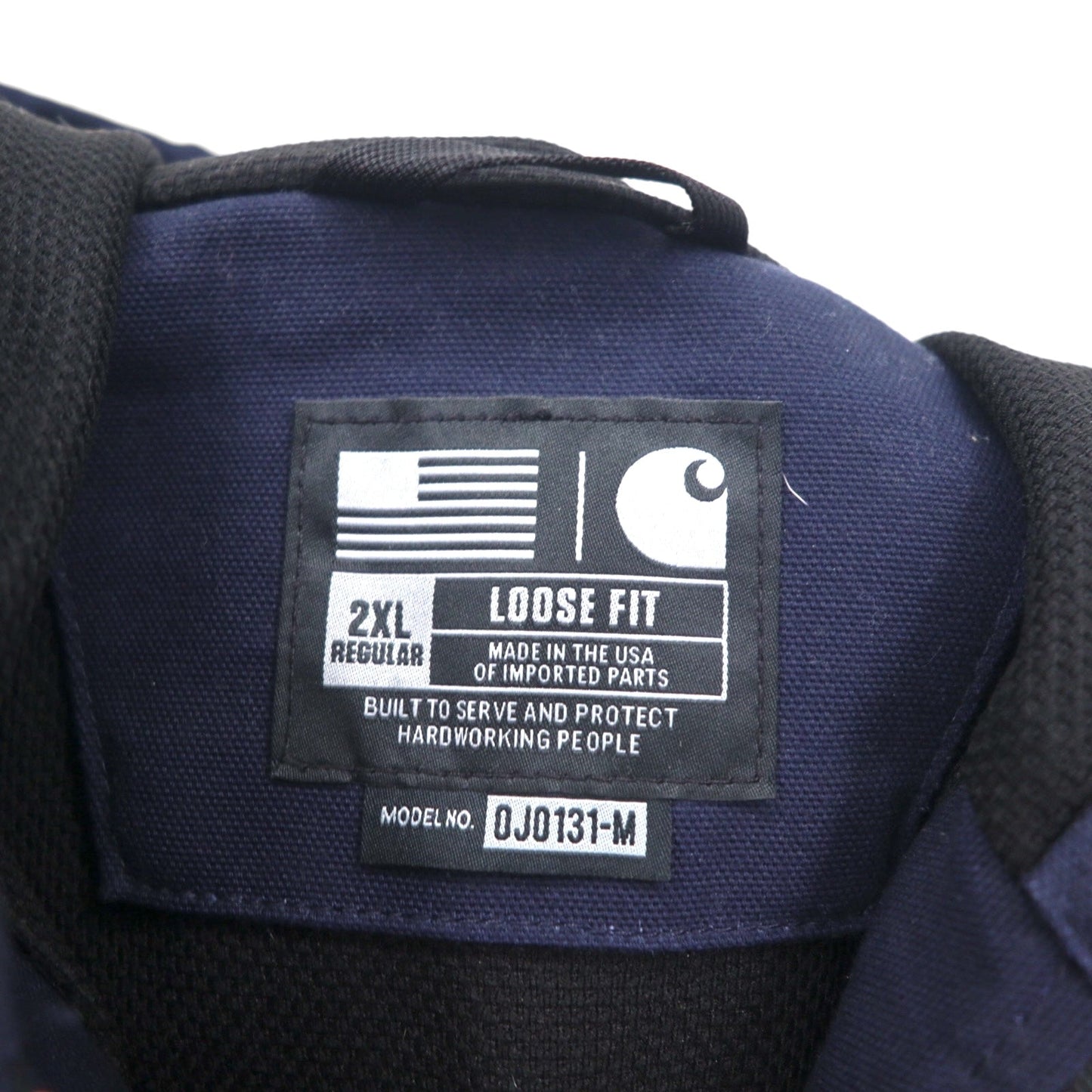 Carhartt USA製 ルーズフィット LOOSE FIT ダック アクティブジャケット フルジップパーカー 2XL ネイビー UFCW J131