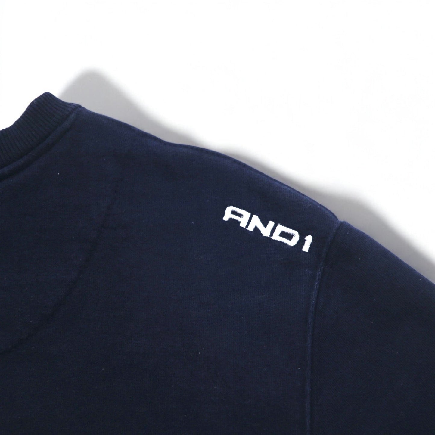 AND1 リバースウィーブ スウェット XL ネイビー コットン ロゴ刺繍