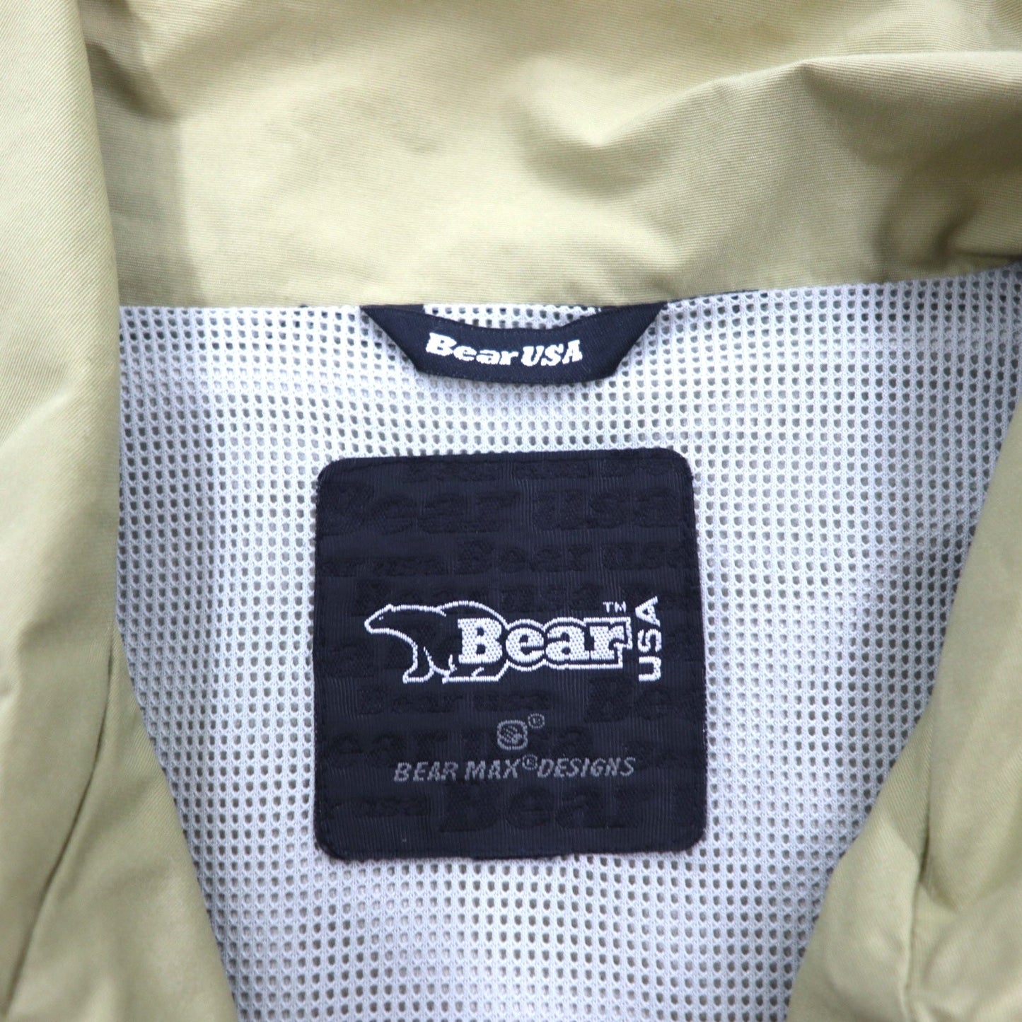 Bear USA 90年代 マウンテンジャケット シェルジャケット XL ベージュ 防水 透湿 ワンポイントロゴ刺繍