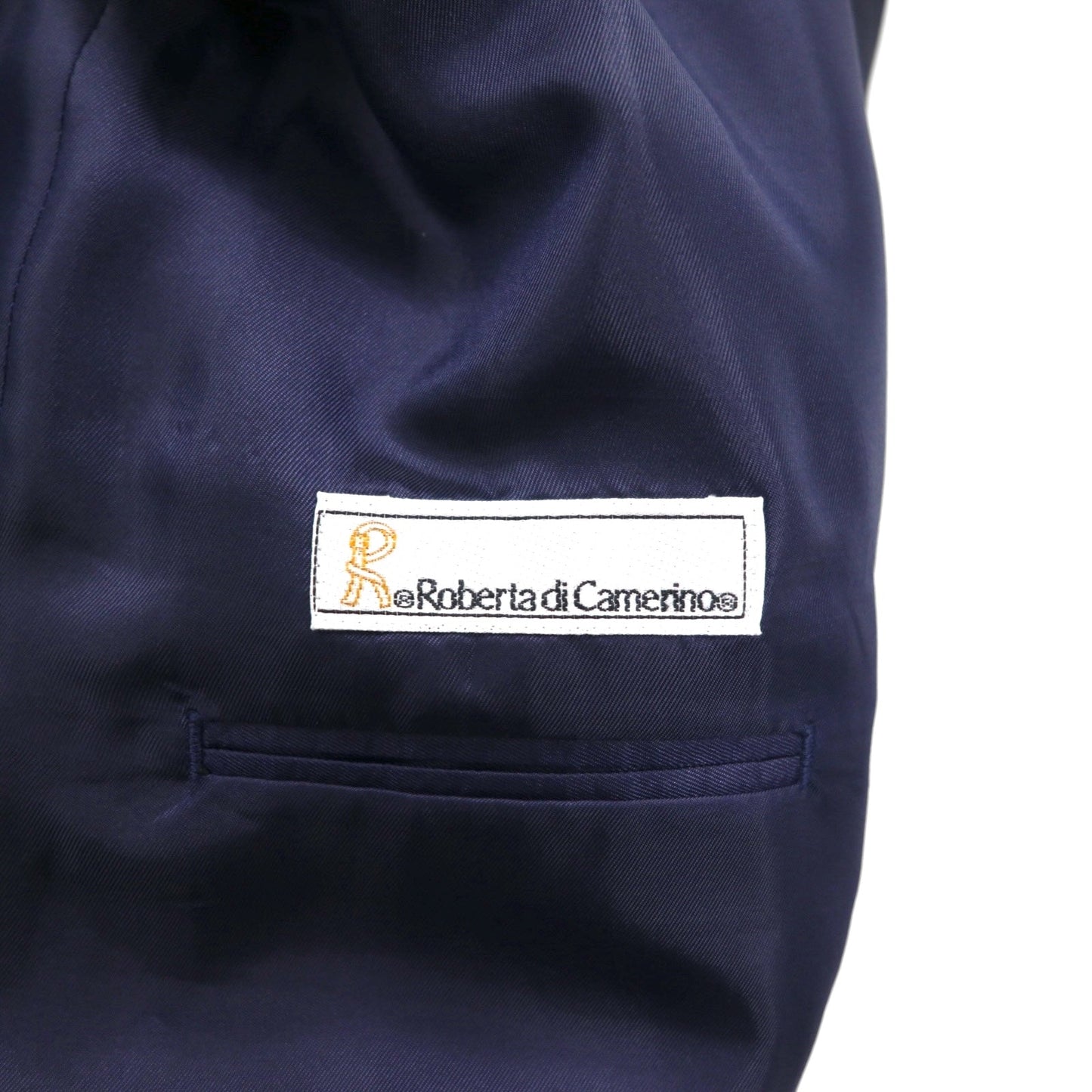 90s Japan Vintage Double-breasted Blazer Roberta di Camerino 日本製 ダブル テーラードジャケット ブレザー 紺ブレ XL ネイビー ウール ギャバジン 金ボタン