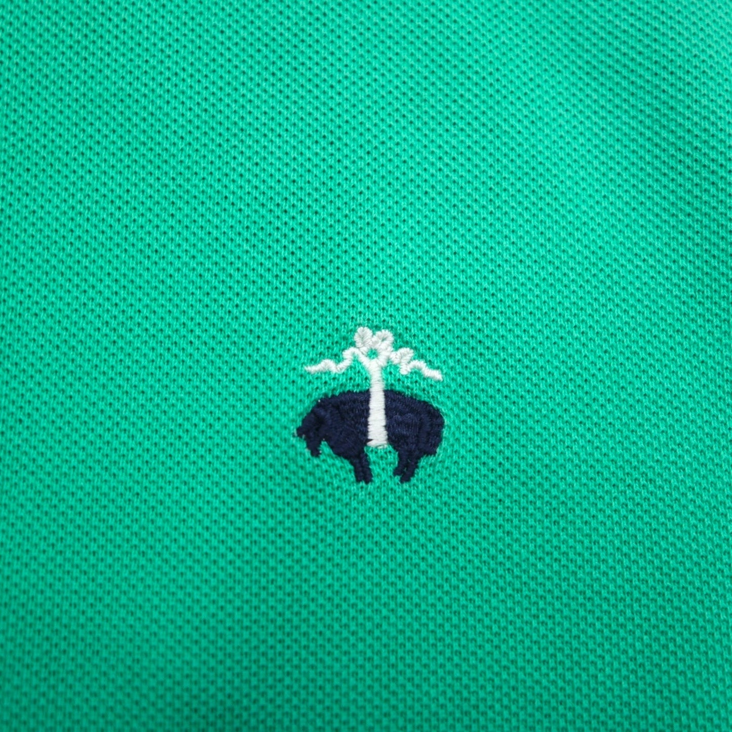Brooks Brothers オリジナルフィット ポロシャツ M グリーン コットン 鹿の子 ワンポイントロゴ刺繍