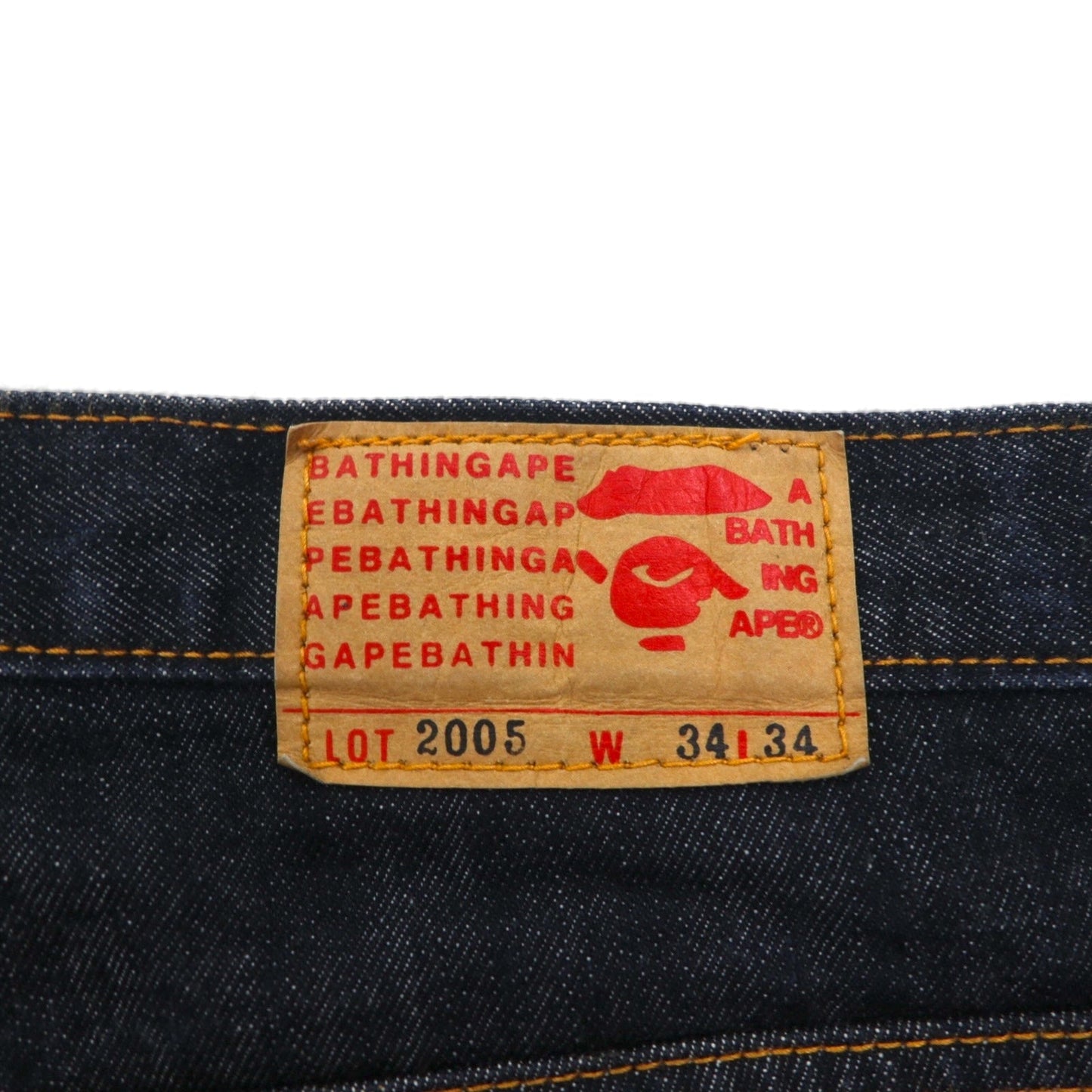 A Bathing Ape リジッド デニムパンツ ジーンズ L インディゴ ブルー LOT 2005