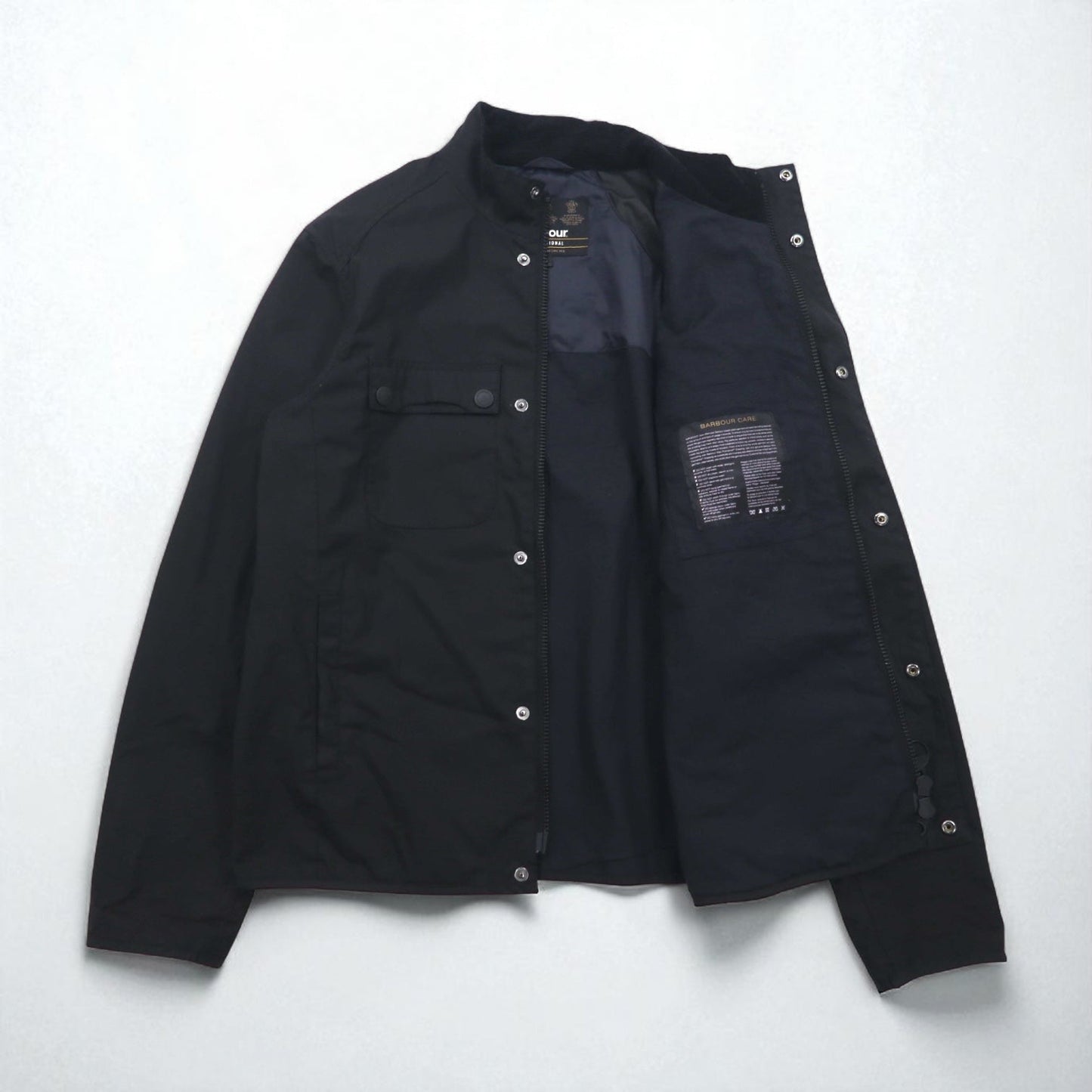BARBOUR インターナショナル INTERNATIONAL LOCK WAX JACKET オイルド モーターサイクルジャケット M ブラック ダブルジップ MWX1176BK71