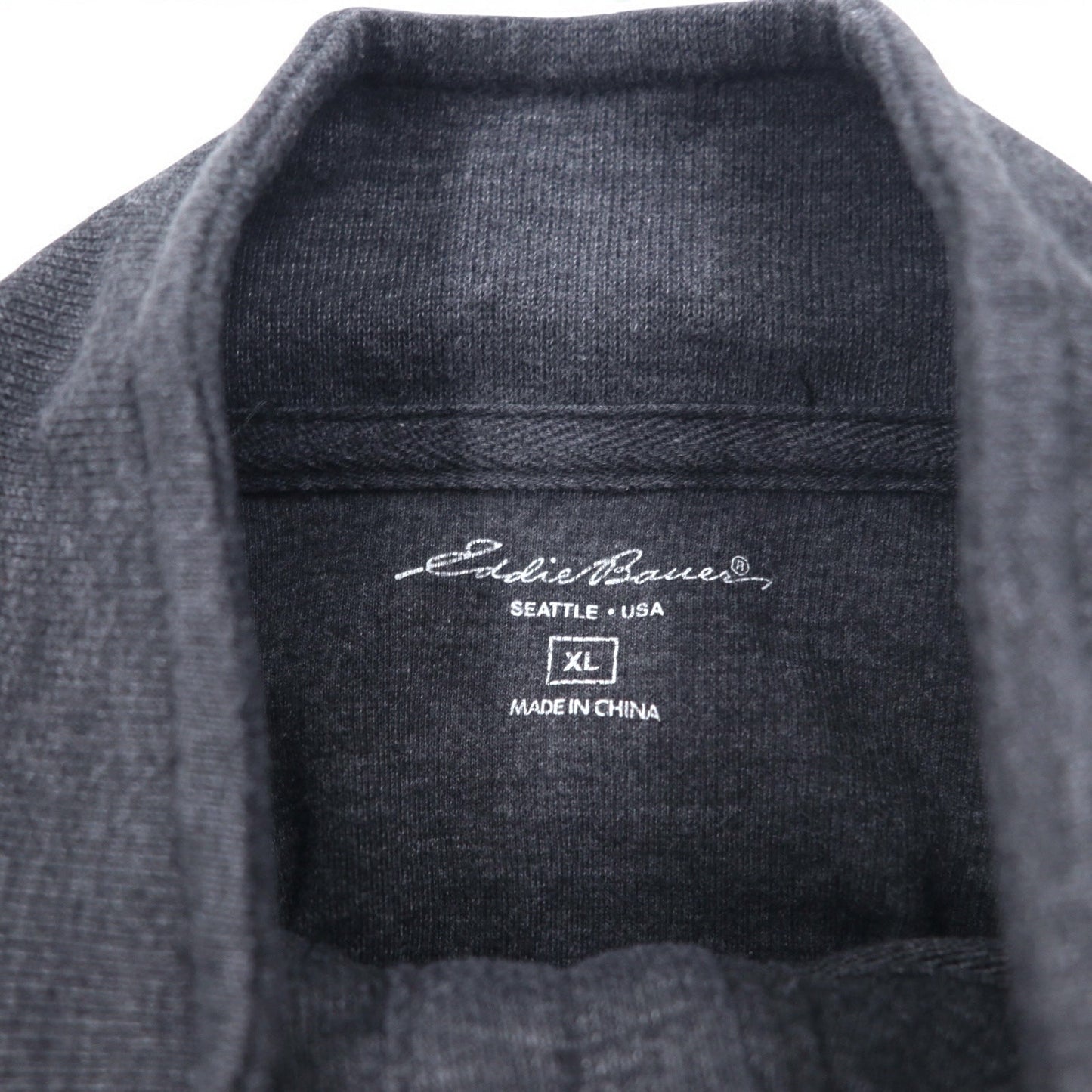 Eddie Bauer ハーフボタン スウェット XL グレー コットン