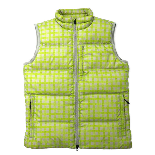 NIKE 総柄 ダウンベスト M イエロー ナイロン 550フィルパワー